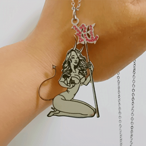 photo engraved necklace with diamonds