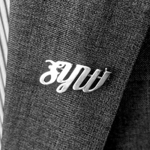 Personalised sterling silver brooch with name