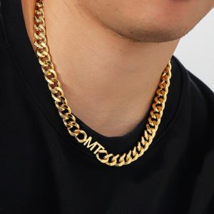 Mens necklace with custom initials