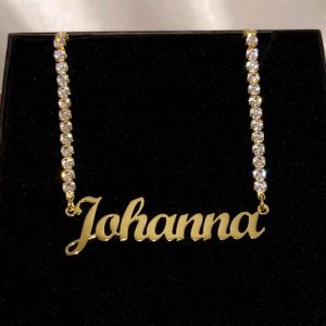 Custom name tennis necklace choker