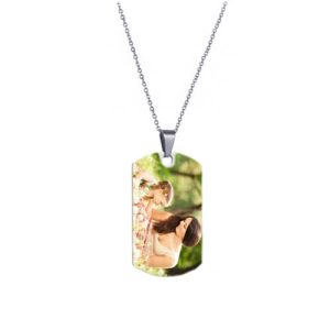 Custom stainless steel dog tag photo necklace​