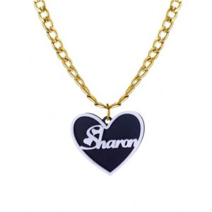 Laser cut acrylic custom heart pendant​ necklace​ with name