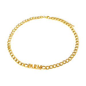 Gold cuban link choker with name​ necklace