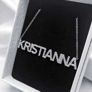 925 sterling silver diamond name necklace​
