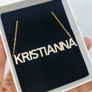 Small diamond name necklace​