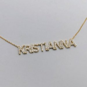 Custom diamond name plates necklaces​