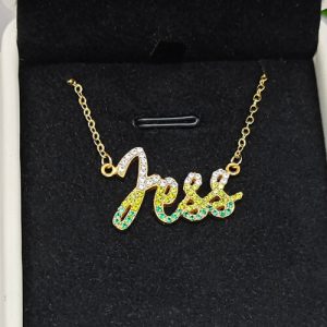 color stone name necklace​