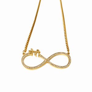 Personalised infinity necklace with names and diamonds​