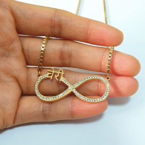 Diamond infinity necklace with names​