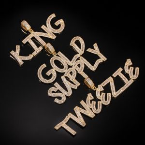 gold baguette name plate