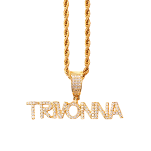 Customized diamond name necklace with rope chain​