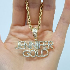 cz name necklace​ silver