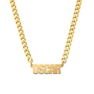 Custom cuban link choker with name​ necklace block letter​