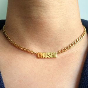 cuban chain name necklace​ gold