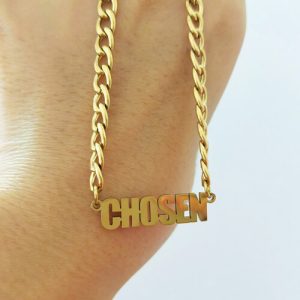 Name cuban chain stainless steel necklace​
