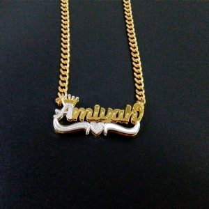 diamond cut name necklace​