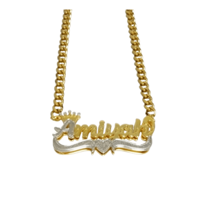 Personalized diamond accent two tone name necklace​