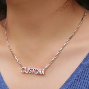 Custom diamond name necklace​ silver
