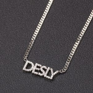 Personalized diamond name pendant​ necklace
