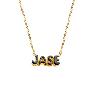 Dainty colorful name plate necklaces​ for women