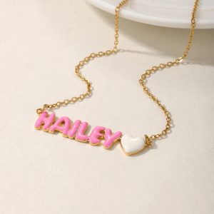 Colorful name necklace​ with heart