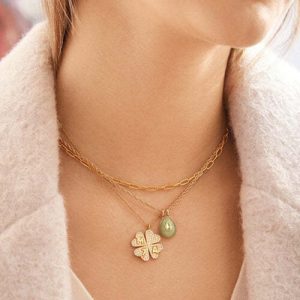 Custom clover necklace​ with diamonds​