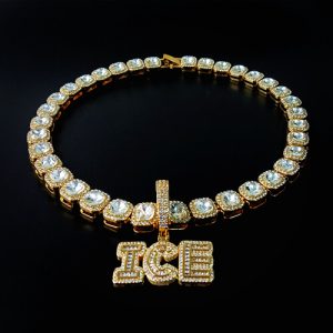 Custom diamond word pendant​ necklace