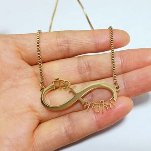 gold infinity with names necklace​