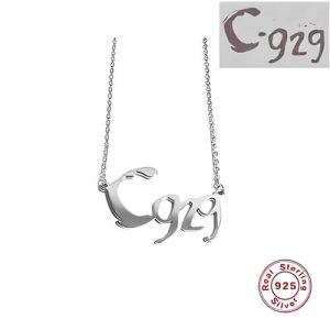Personalised sterling silver necklace with logo pendant​
