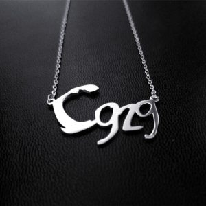 Custom logo necklace pendants sterling silver