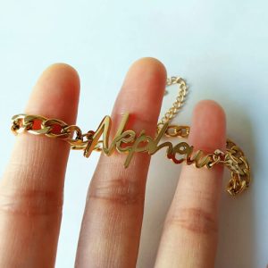custom gold bracelet with name​
