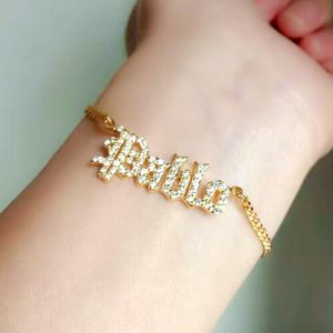 Custom diamond name necklace in old english​ 