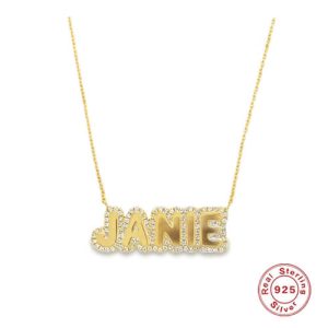 Personalized diamond accent sterling silver nameplate necklace