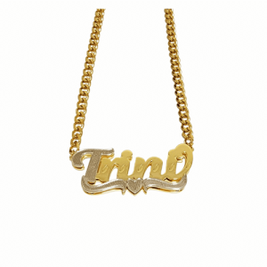 Custom cursive name necklace with diamond accent