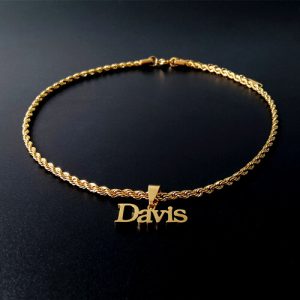 personalized name necklace rope chain​