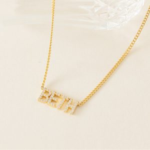 Custom diamond nameplate necklace​ cuban chain