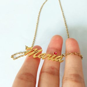 Cutom name necklaces with birthstone​