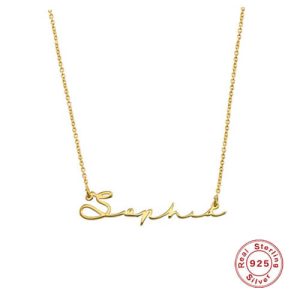 Small personalized cursive name necklace​ 925 silver