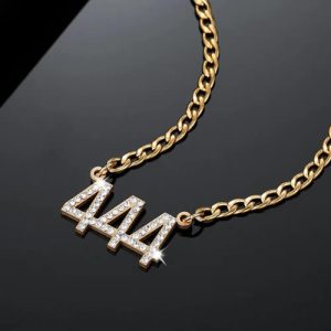 Custom diamond number pendant necklace​