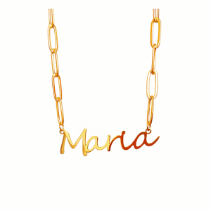 Stainless steel name necklace with paperclip chain​