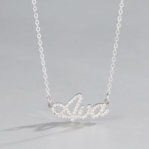 CZ bling name necklace​