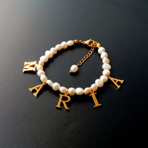 Custom pearl name bracelet​