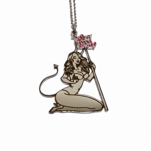 Custom diamond photo engraved pendant necklace​