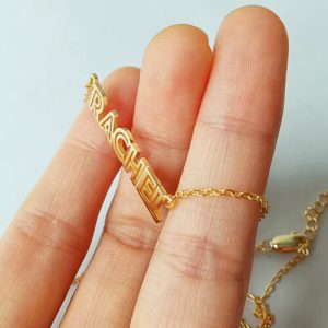 name plate necklace sterling silver​