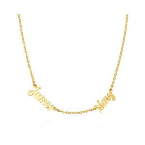 Stainless steel choker necklace​ with two names​