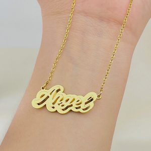 Double plated nameplate necklace​ vendor​