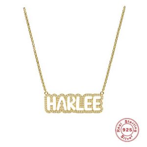 Custom diamond cz name necklace​ timeless elegance​