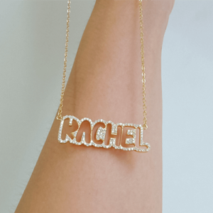 personalized name necklace in diamonds​