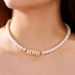 custom pearl name necklace​