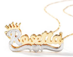 sterling silver diamond cut name necklace​